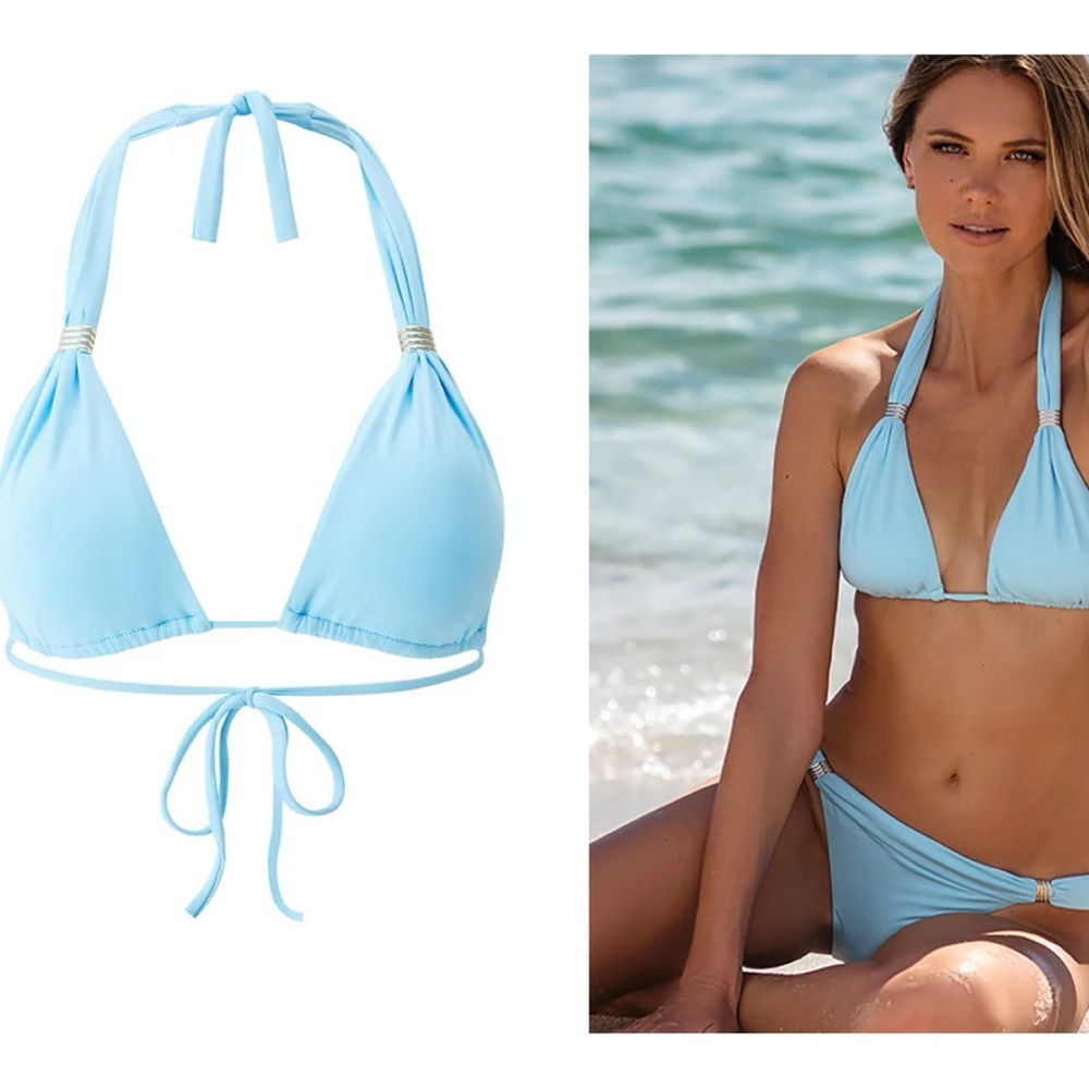 Melissa Odabash Sky Blue Bikini Top NWT
